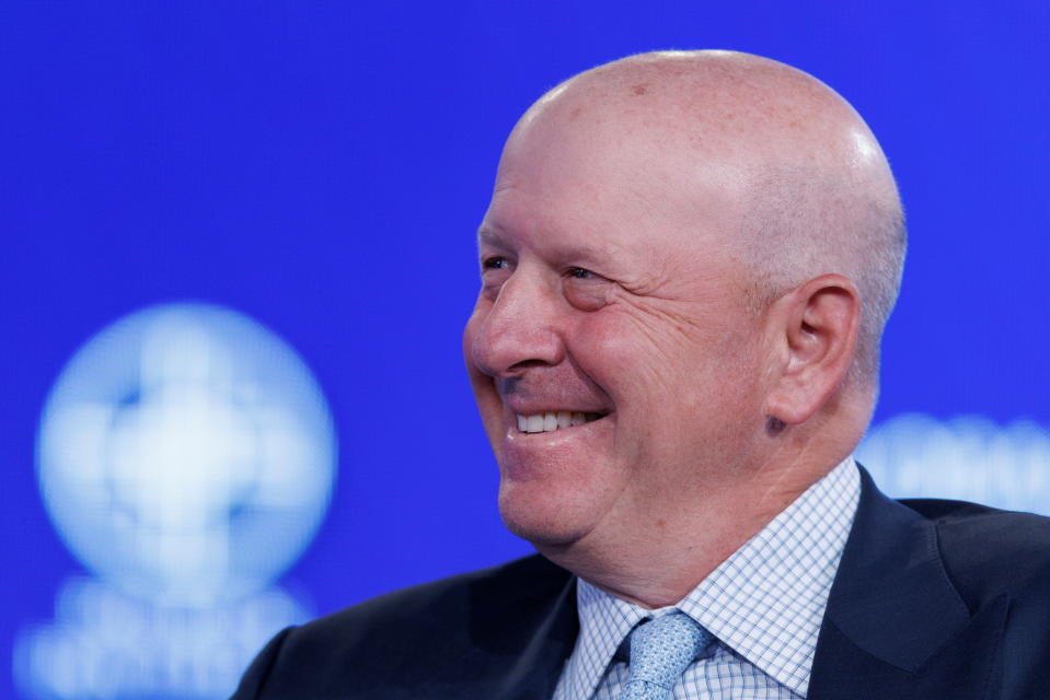 David Solomon Chairman and CEO, Goldman Sachs speaks at the 2022 Milken Institute Global Conference in Beverly Hills, California, U.S., May 2, 2022.  REUTERS/Mike Blake