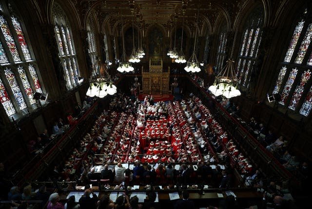 Peers sitting in the House of Lords