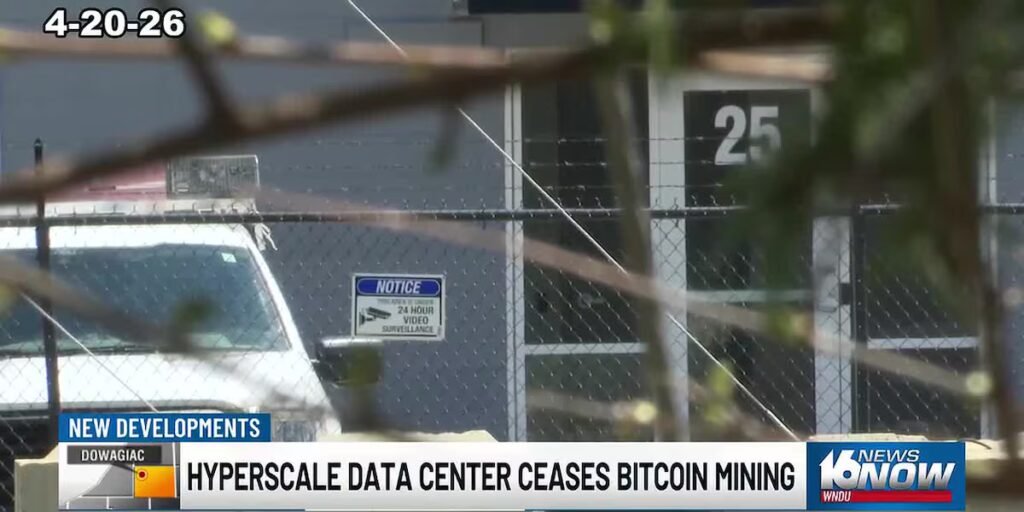 Bitcoin mining shuts down at Dowagiac facility, site plans to covert to AI data center